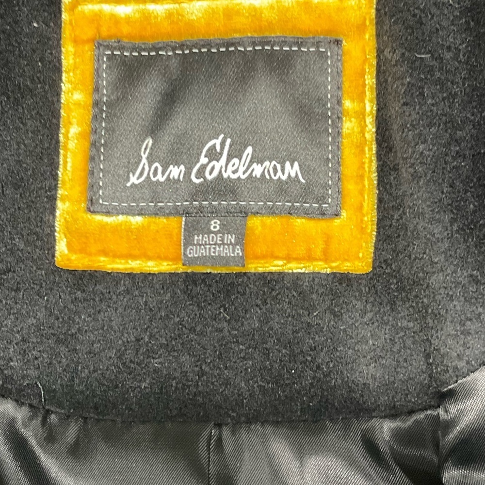 Sam Edelman Black Double Breasted Wool Blend Coat Size 8 - Picture 6 of 6
